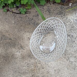 Vintage Clear Glass Egg Shaped Bowl